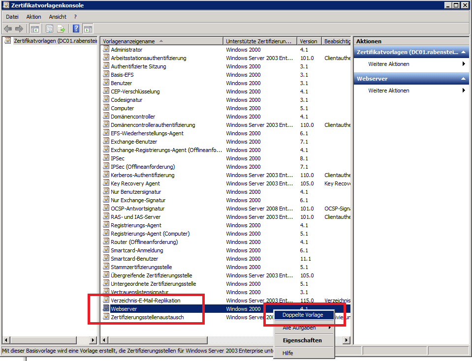 CA 02: Kopieren eienr vorhandenen Vorlage