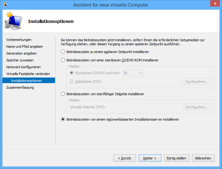 Abbildung 5: Netzwerkinstallation via PXE