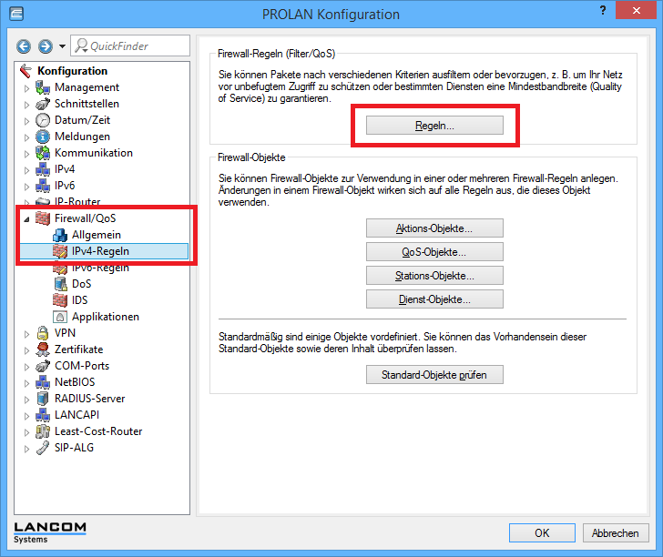 Abbildung 4: LANcom Firewall Beispiel (IPv4)