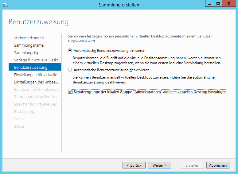 Abbildung 8: Automatische Benutzerzuweisung