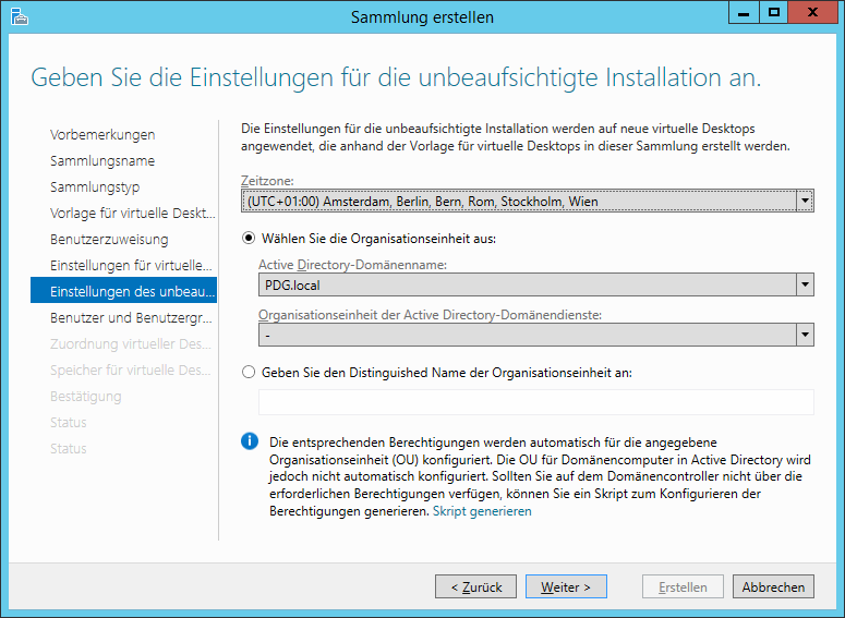 Abbildung 9: Hinterlegen der Zeitzone