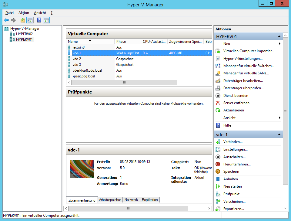 Abbildung 15: Personalisierte VM auf Hyper-V-Host
