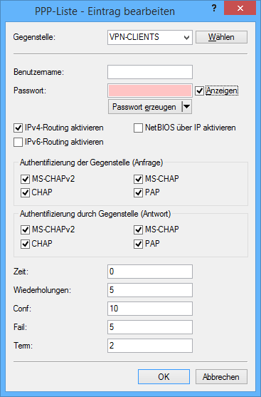 Abbildung 1: LANcom IKE - PPP-Authentifizierung