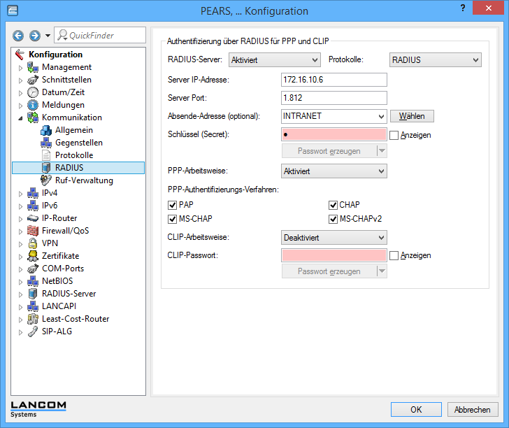 Abbildung 2: RADIUS Weiterleitung