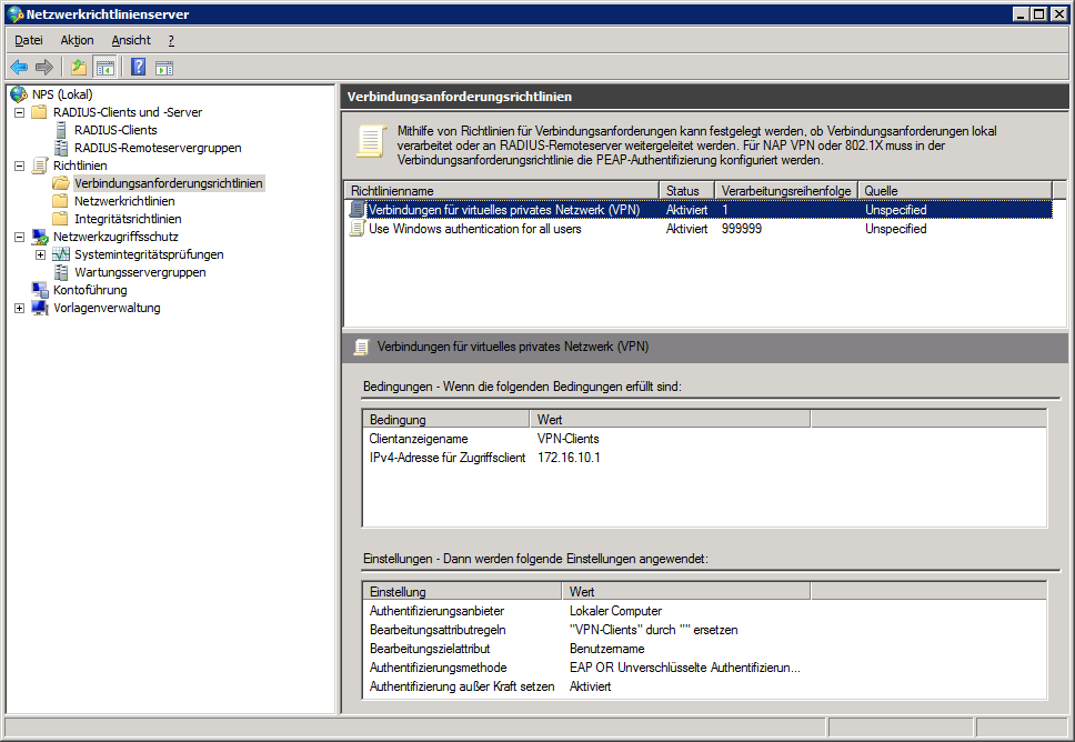 Abbildung 3: Verbindungsanforderungsrichtlinien