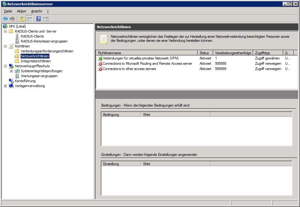 Abbildung 4: Netzwerkrichtlinien