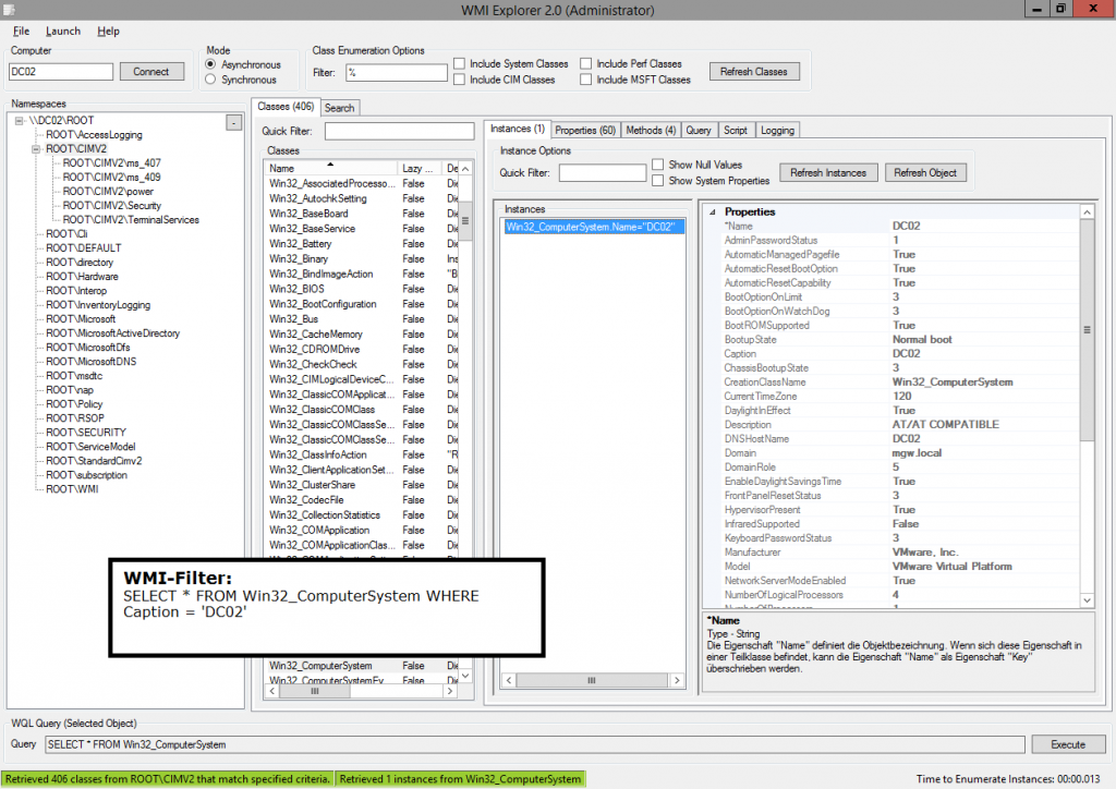 Abbildung 1: WMI Explorer
