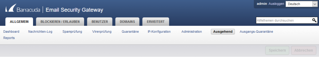 Abbildung 7: Ausgehend - Versandteinstellungen