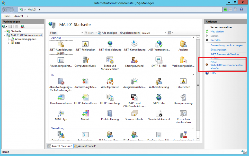 Abbildung 1: Neue Webplattformkomponenten abrufen