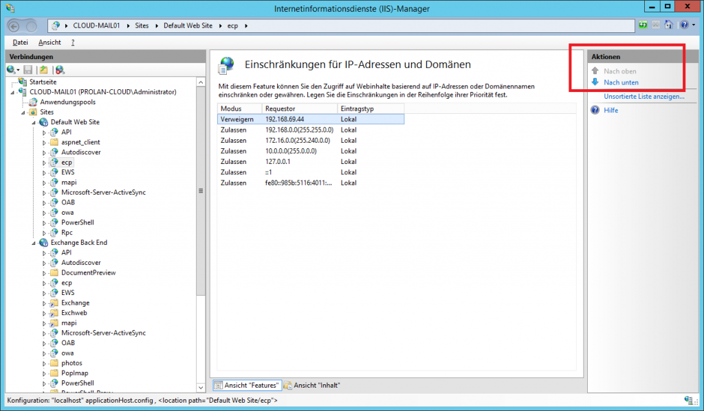 Abbildung 7: Priorisierte Sperr-Regel