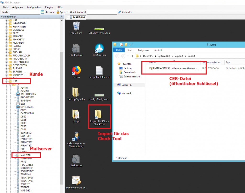 Abbildung 11: Zertifikat in CertCheck-Tool importieren