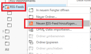 Abbildung 2: Per Kontext einen neuen Feed abonieren
